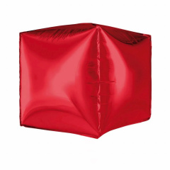 Шар 3D (26"/66 см) Куб, Красный, 1 шт. в уп.
