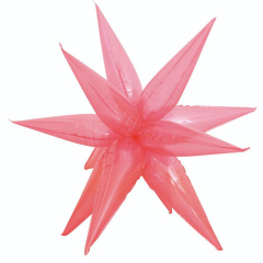 Шар 3D (26"/66 см) Звезда, Составная, Розовый, Кристалл, 1 шт. в уп. (ОРР)